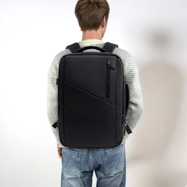 EleJrny Men Business Capacity 17.3Laptop Backpack Large Capacity Expandable Backpack Waterproof USB Travel backpacks men camping