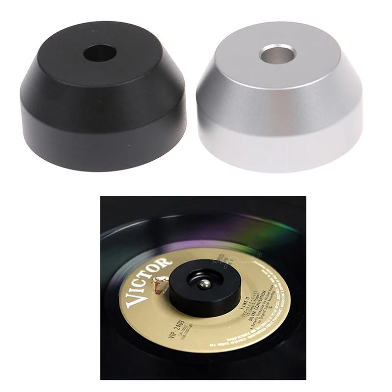 45 RPM Turntable Adapter Aluminum Silver Black 7 inch EP Record