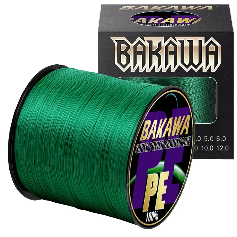 Fishing Line BAKAWA 4 Strands Multifilament Fishing Line 300M 500M 1000M 100M Carp Fishing Japanese PE Braided Wire Fish Accessories