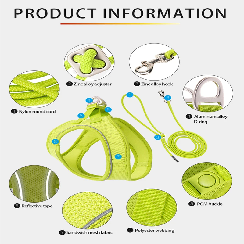 Adjustable Reflective Dog Harness 2