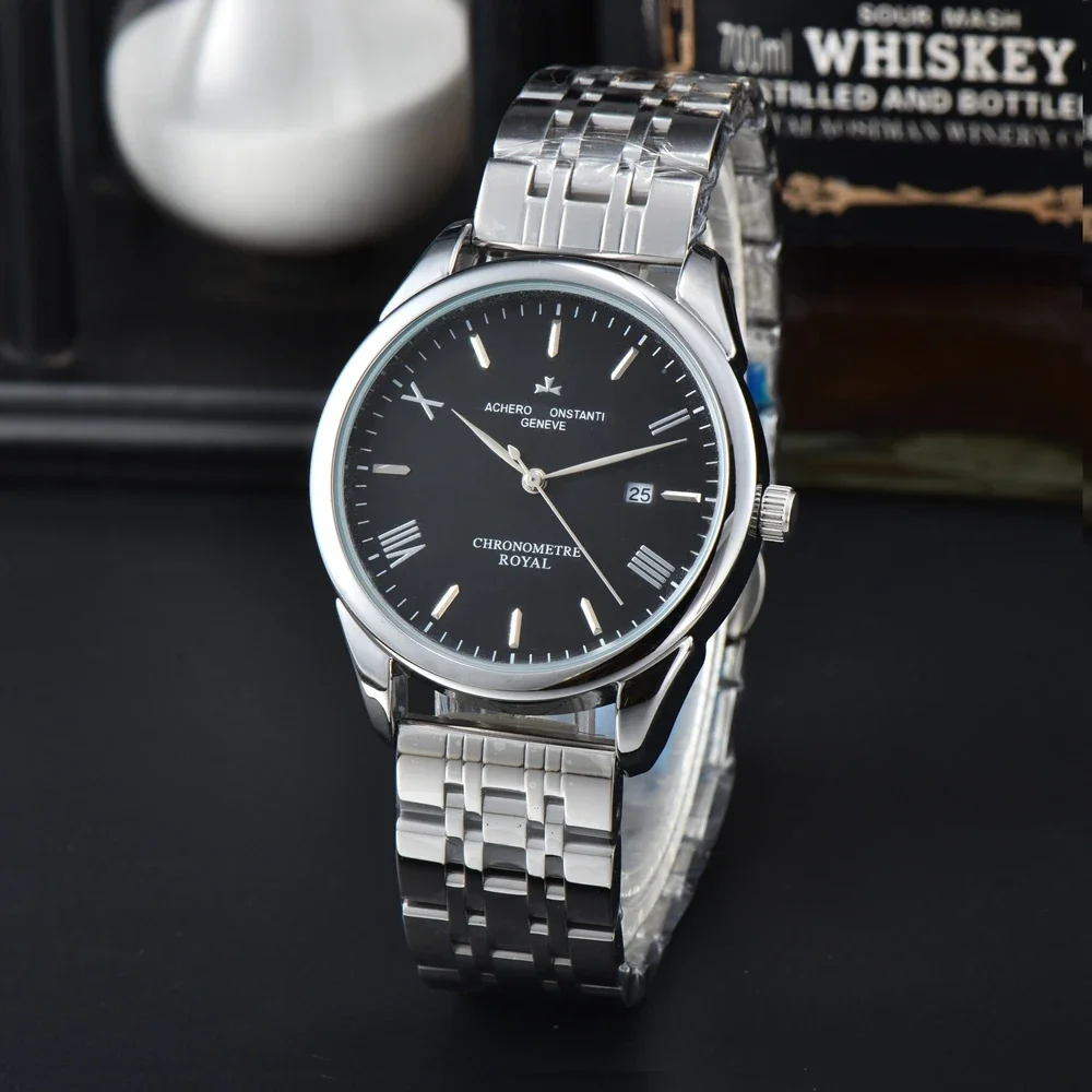 

AAA VC Men's Top Luxury Brand Fashion Quartz Watch Stainless Steel Band Male Wristwatches for Men Clock Relogio Masculino