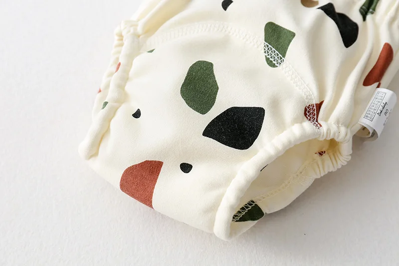 Pantaloni da allenamento impermeabili per bambini per biancheria intima di cotone neonato Mutandine per neonati Pannolini di stoffa lavabili per ragazzi e ragazze Pannolini riutilizzabili - immagine 6