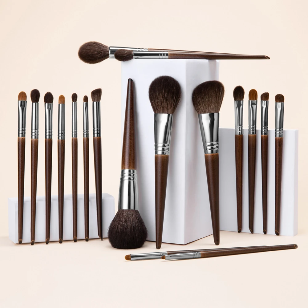 Ovw Natural Goat Hair Makeup Brushes Set Professional Kit Brocha