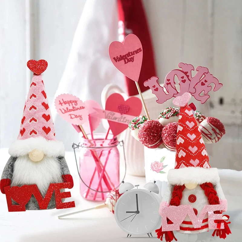 Hot Yo-San Valentino Decor San Valentino Gnomo Regali Per La Decorazione Della Tavola Di Casa Tumbler Shape San Valentino Gnomi Peluche Decor