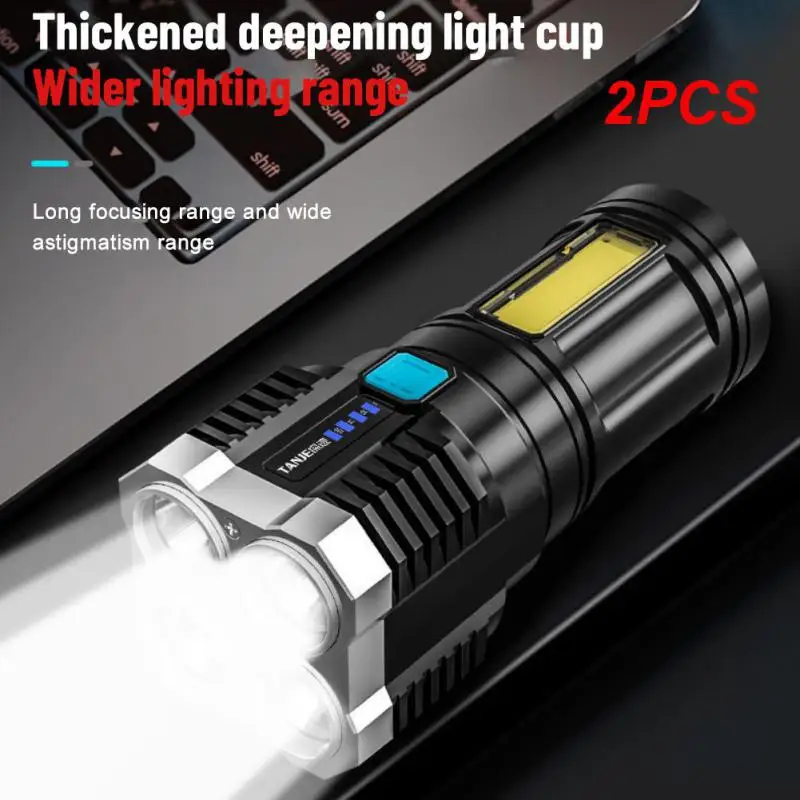 

2PCS Multi-function Led Light 800mah Super Bright Four Core Flashligh Energy Saving Electric Flashligh Outdoor Usb Charging