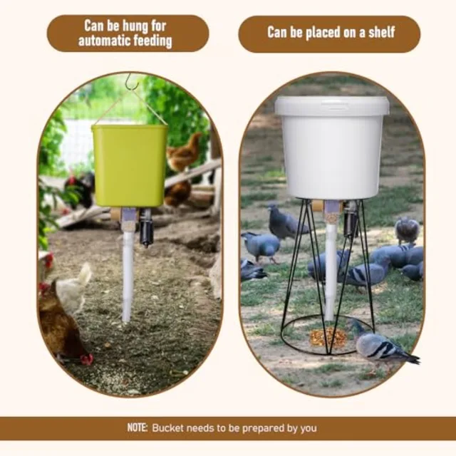 Automatic Chicken Feeder with Timer, 6 Groups of Timed and Fix-quantity Chicken Feeders No Waste and Duck Feeder for Chickens,