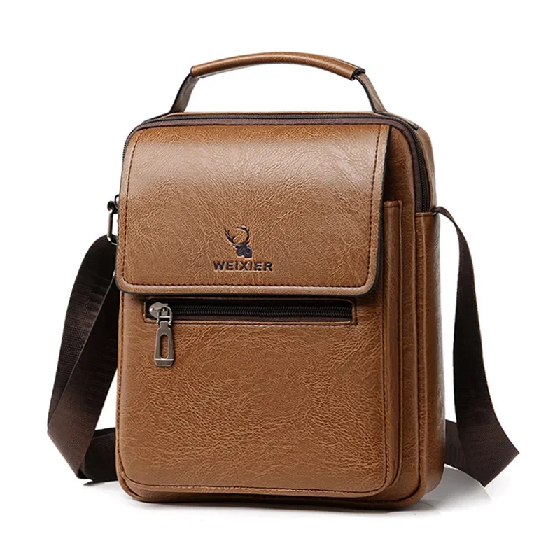 

Leather Men Bags Shoulder Waterproof Large Capacity Crossbody Bag for Mens Everyday Casual Messenger Bag Handbag