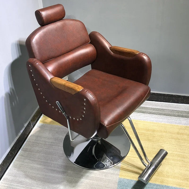 

Retro Hairdressing Barber Chairs Professional Hair Cutting Speciality Spa Recliner Barber Chairs Swivel Cadeira Furniture HY