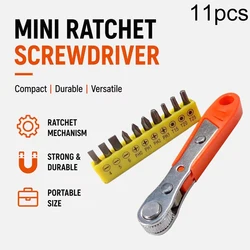 Multi - Functional Bidirectional Ratchet Screwdriver Set - 10 - Piece Maintenance Tool Kit for Easy Disassembly and Assembly (11pcs)