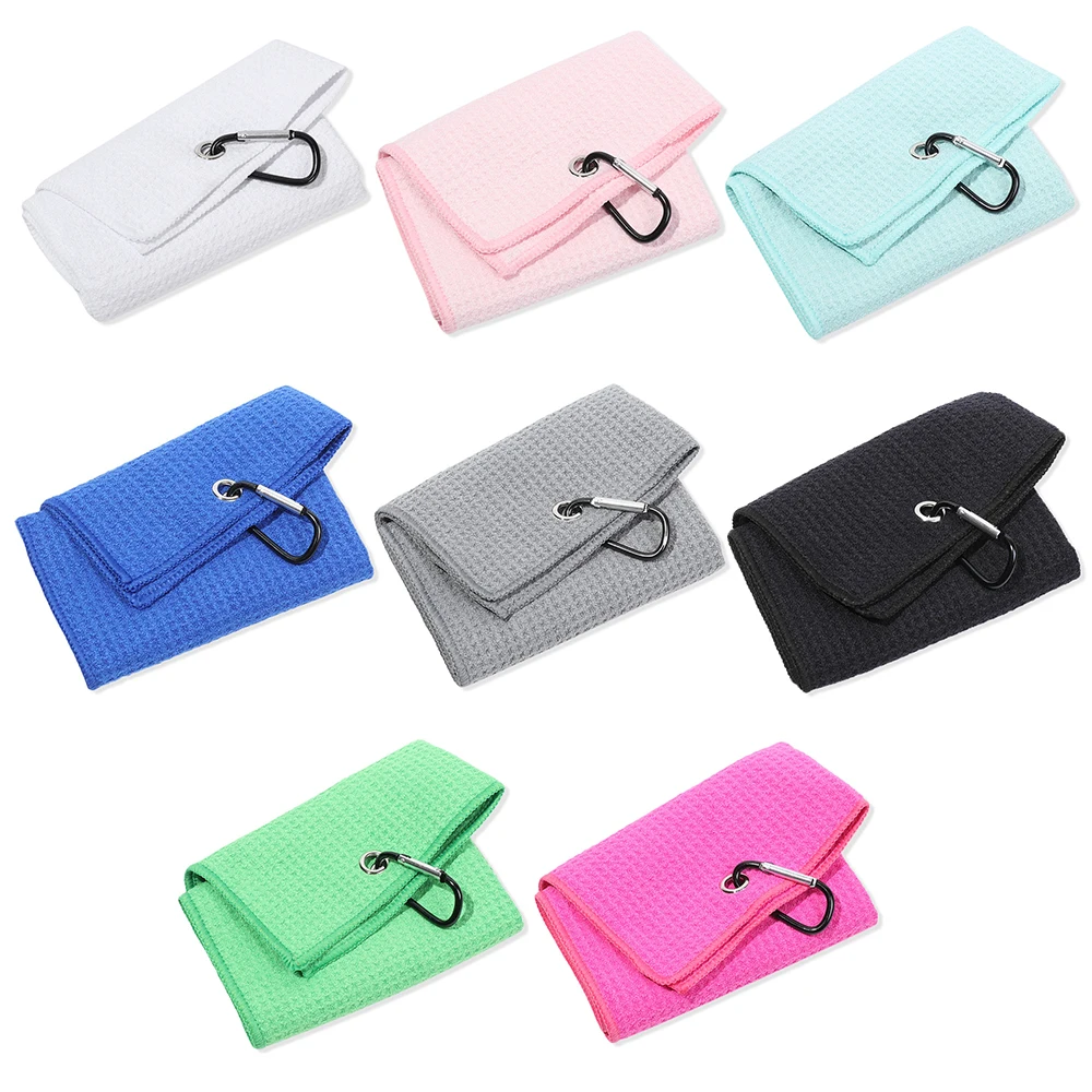 Microfiber Cotton Golf Towel With Carabiner Hook Cleans Clubs Golf Towel Balls Hands Cleaning Towels 30*50cm 3