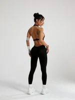 Yoga Bodysuit With Breast Pads Women Sports Jumpsuit Fitness Sportswear Workout Set Solid Color Seamless Butt Lifting Yoga Bodys - Image 5