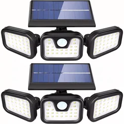 LED Solar Wall Light - Outdoor Motion Sensor, Adjustable Brightness, Waterproof Wireless Security Lighting (2Pcs)