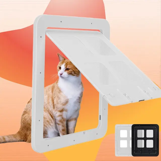 Screen Window Cat Door, Terrace Screen Door, Pet Door, Free Entry and Exit for Cats and Dogs, Magnetic Lockable Pet Screen Window Door, Dog Screen Window Door, High Quality Abs Material, Large and Small Size Optional, Simple Installation and Fast Screen Window Cat Door, Terrace Screen Door, Pet Door, Free Entry and Exit for Cats and Dogs, Magnetic Lockable Pet Screen Window Door, Dog Screen Window Door, High Quality Abs Material, Large and Small Size Optional, Simple Installation and Fast