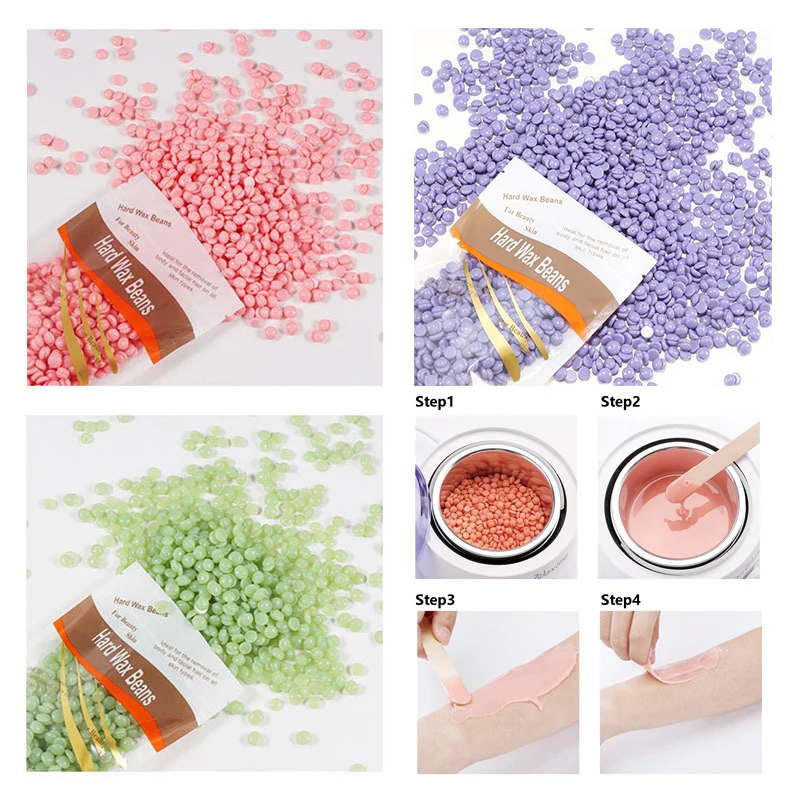 1Pc Depilated Wax Beans Granule No Need Paper Rose Lavender For Arm Legs Armpit Bagged Honey Wax Beans