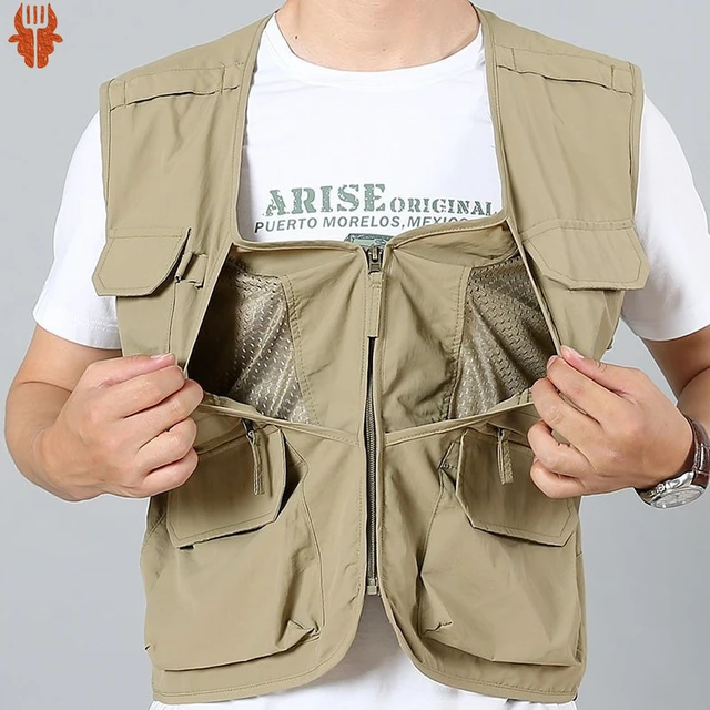 Fly Fishing Photography Vest with Pockets Men's Mesh Quick-Dry Waistcoat  Outdoor Jackets for Travelers - AliExpress