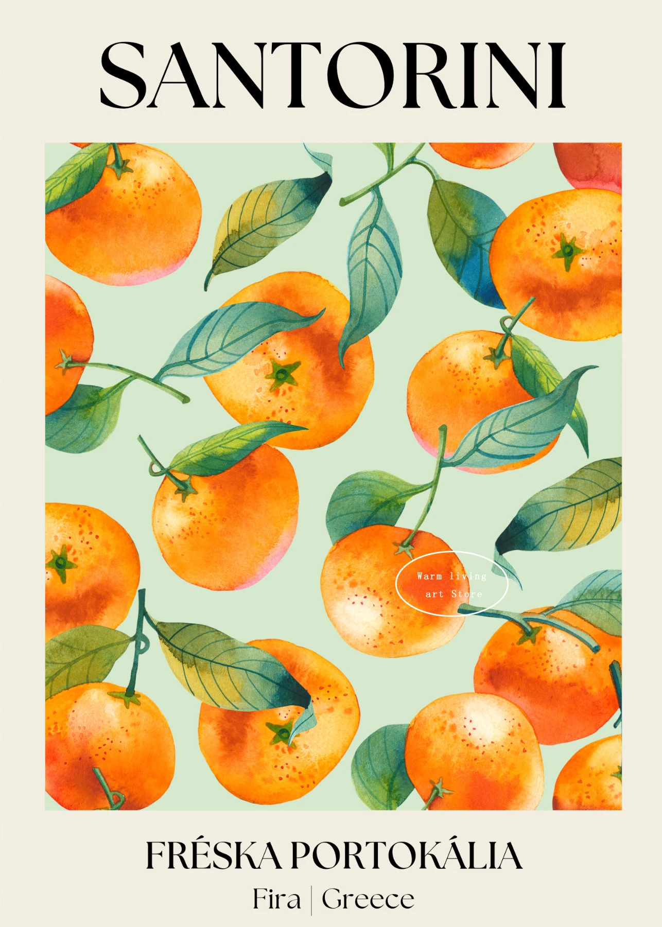 thumbnail image 1 of Cuadro sobre lienzo con diseño de fruta italiana de Santorini, póster nórdico con estampado de limón y naranja de Sorrento, para decoración del hogar y la cocina, 1 of 5