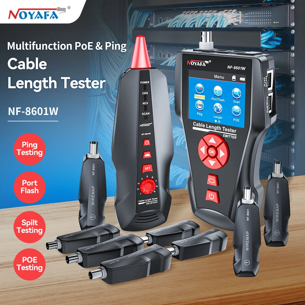 Testeur de réseau polyvalent OE/PING, fonction originale mise à jour  NF-8601W, mesure la longueur du câble avec 8 pièces, traceur de ligne à  distance - AliExpress 1420