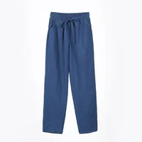 Womens Spring Summer Pants Cotton Linen Solid Elastic waist Candy Colors Harem Trousers Casual Female Pants