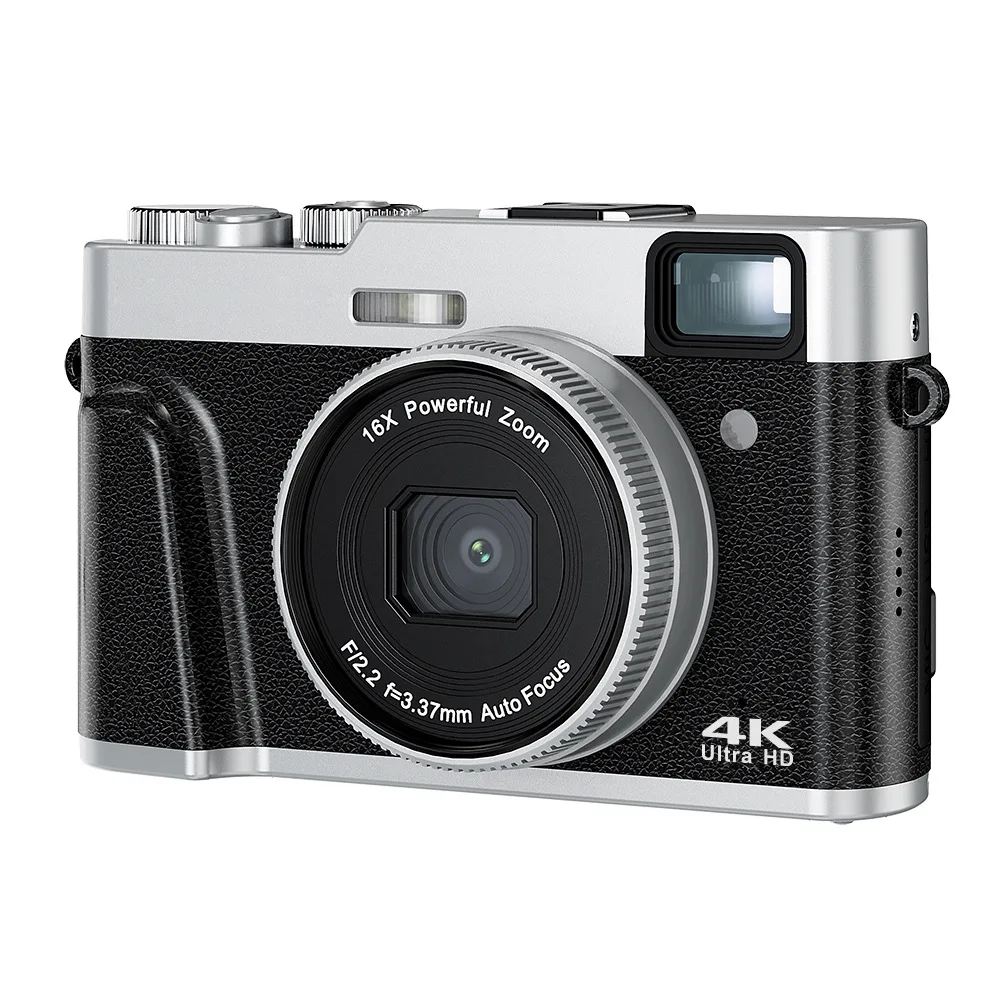 Camera Mirrorless, 4K Auto Focus 48MP, Suitable for YouTube and Video Shooting, Anti-Shake Camera with Viewfinder Flash