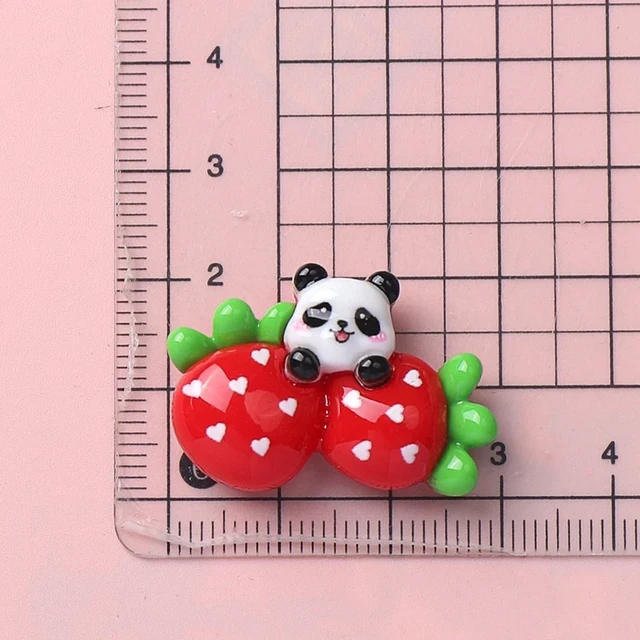 10Pcs Cute Resin Cartoon panda strawberry ice cream donut candy