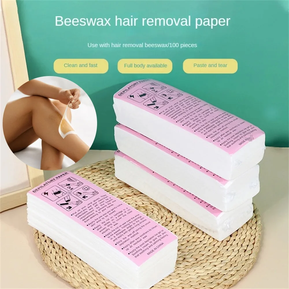 100pcs Removal Nonwoven Hair Removal Wax Paper Rolls Depilatory Wax Strips Hair Removal Wax