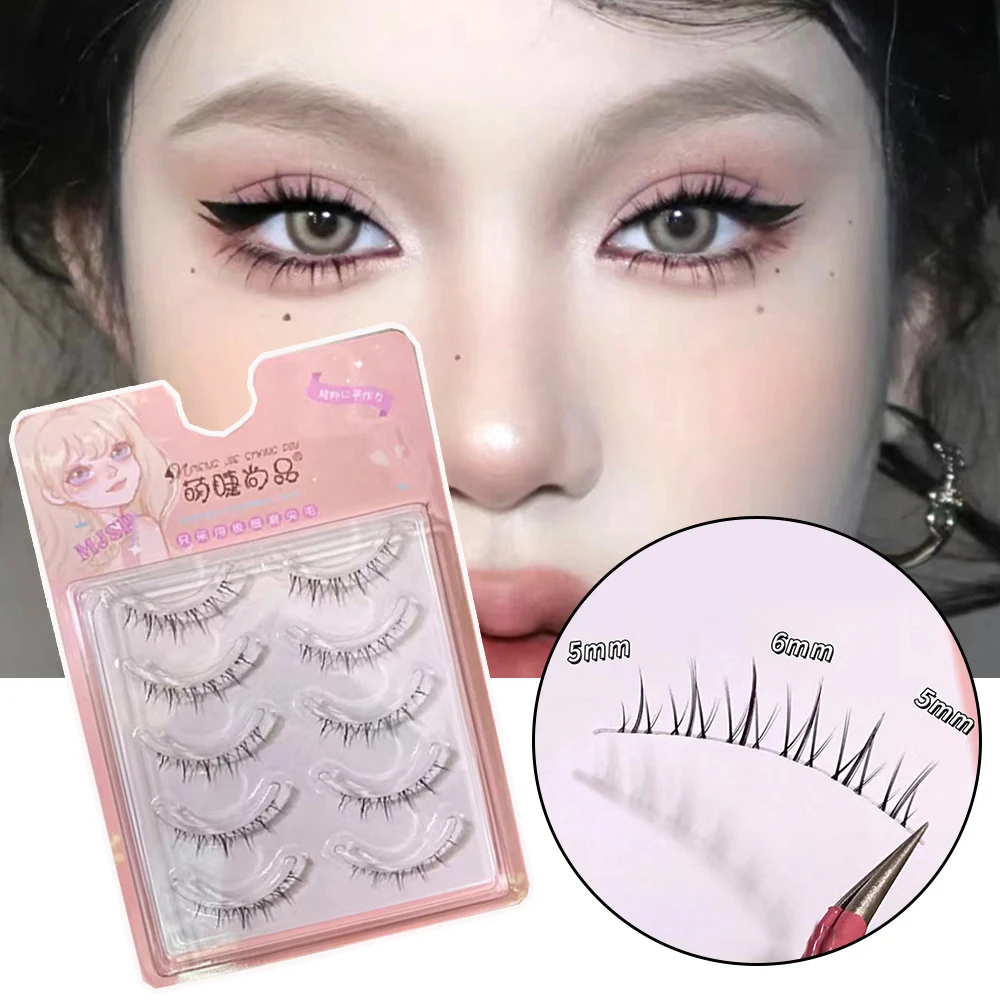 

5 Pairs Lashes Natural Lower Eyelashes False Eyelashes Handmade Clear Band Bottom Fake Lashes Extension Japanese Makeup Tools