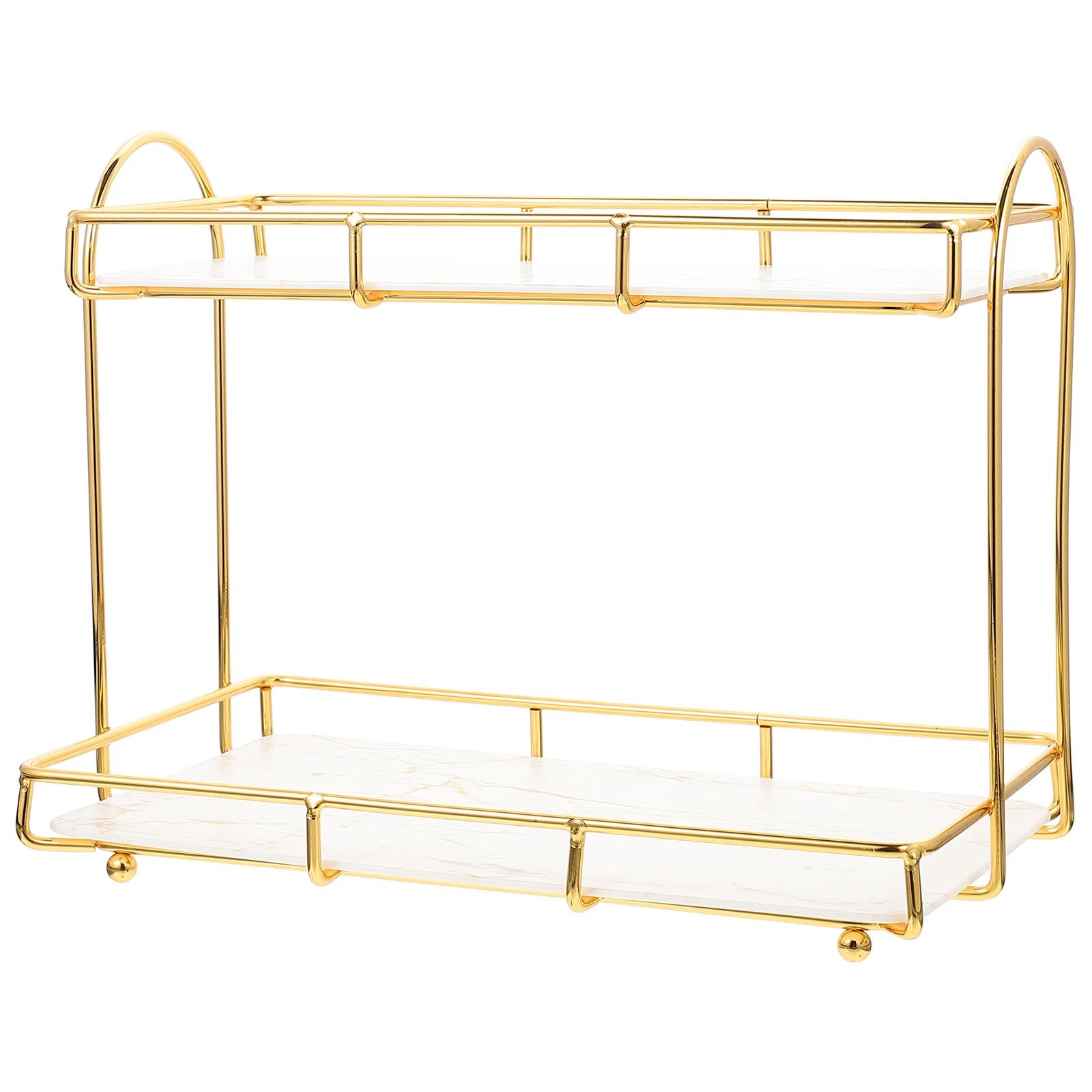 

Storage Rack Countertop Cosmetics Holder Shelf Vertical 2 Tier Iron Layer Bathroom Corner Storage Shelves