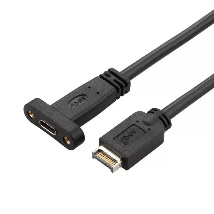 Conectores Usb 3.1 do Painel Frontal Cabeçalho tipo e para tipo c Placa-mãe Cabo de Extensão Gen 10gbps Cabo Adaptador Interno 30cm - Image 2