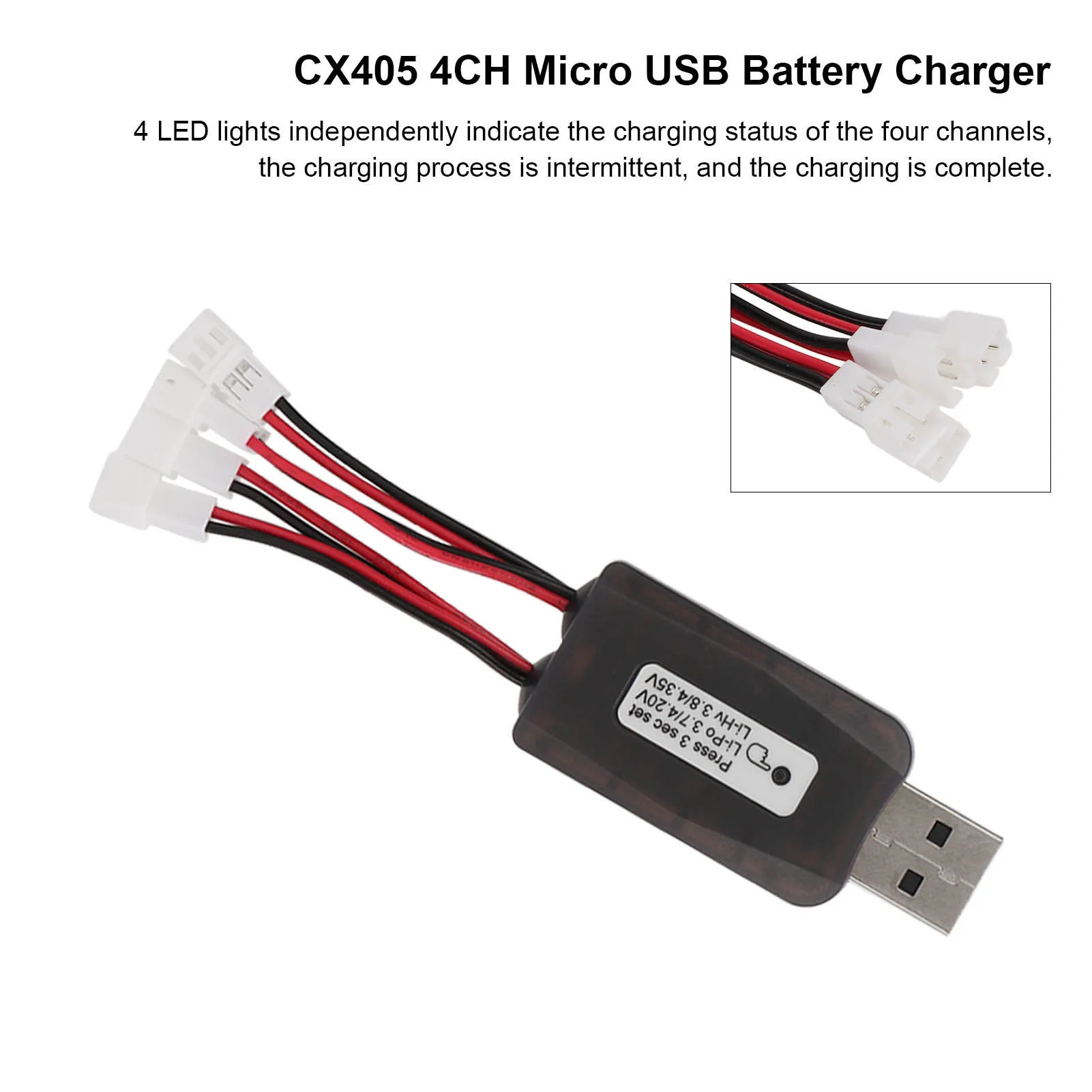CX405 4CH USB 배터리 CX405 4CH USB 배터리 RC 헬리콥터용 1S 3.7V LiHV 3.8V 배터리