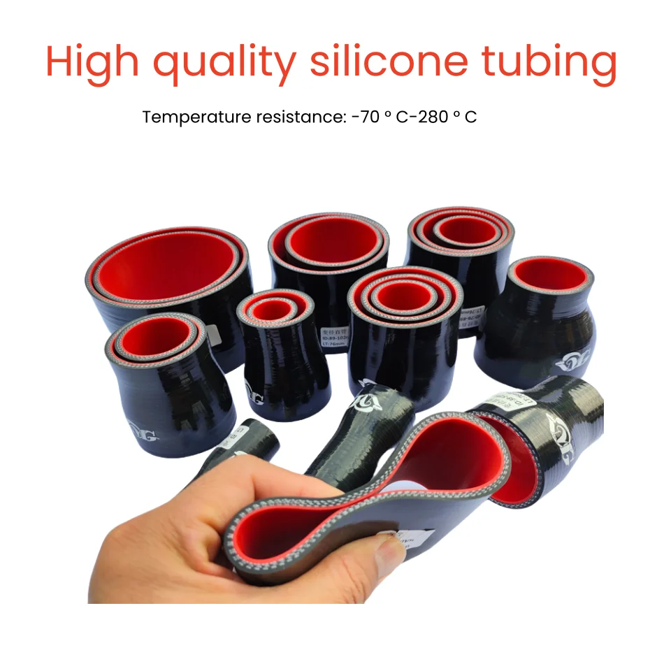 Silicone Tubing Hose Straight Big To Small Connector Car Intercooler Turbo Intake Pipe Coupler 51-57 63-70 76-83 Multi Size