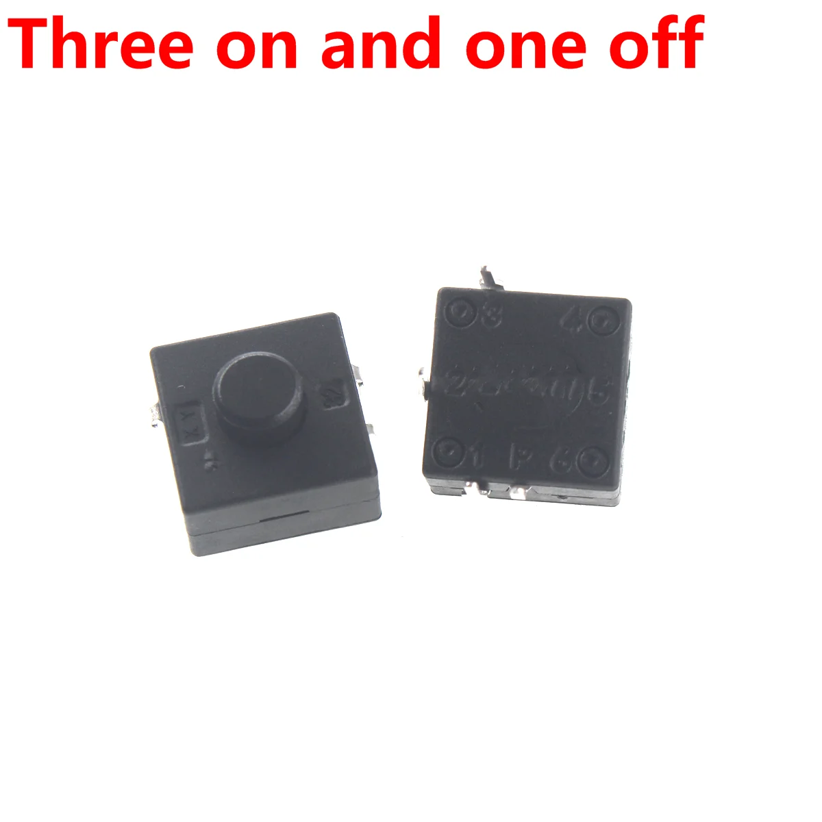 50PCS DC 30V 1A 3핀 블랙 미니 푸시 버튼 스위치 전기 토치용 3P 곡선형 2 On 1 Off 손전등 스위치