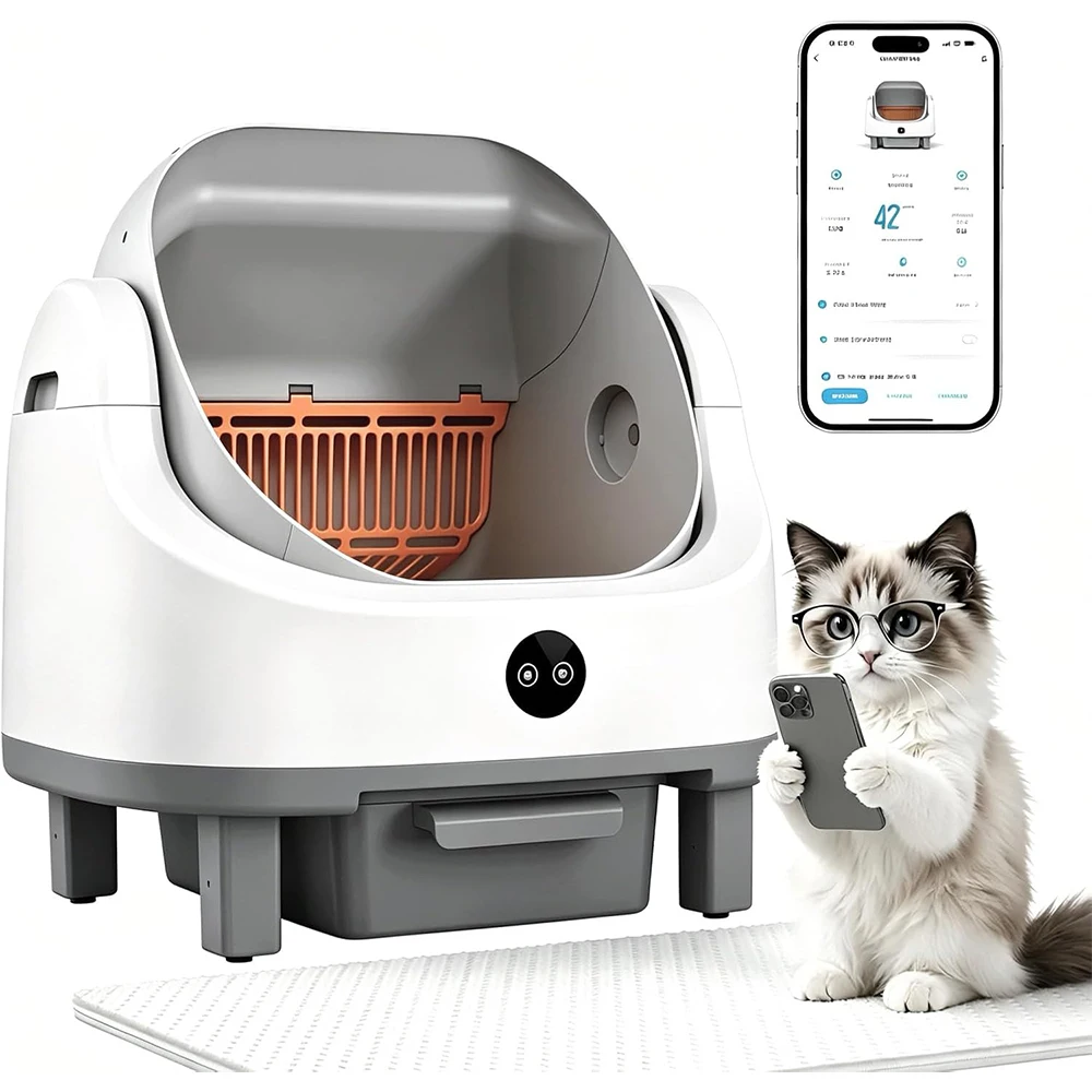 Automatic Self-cleaning Cat Litter Box With App & Safety Sensors_voghion.com