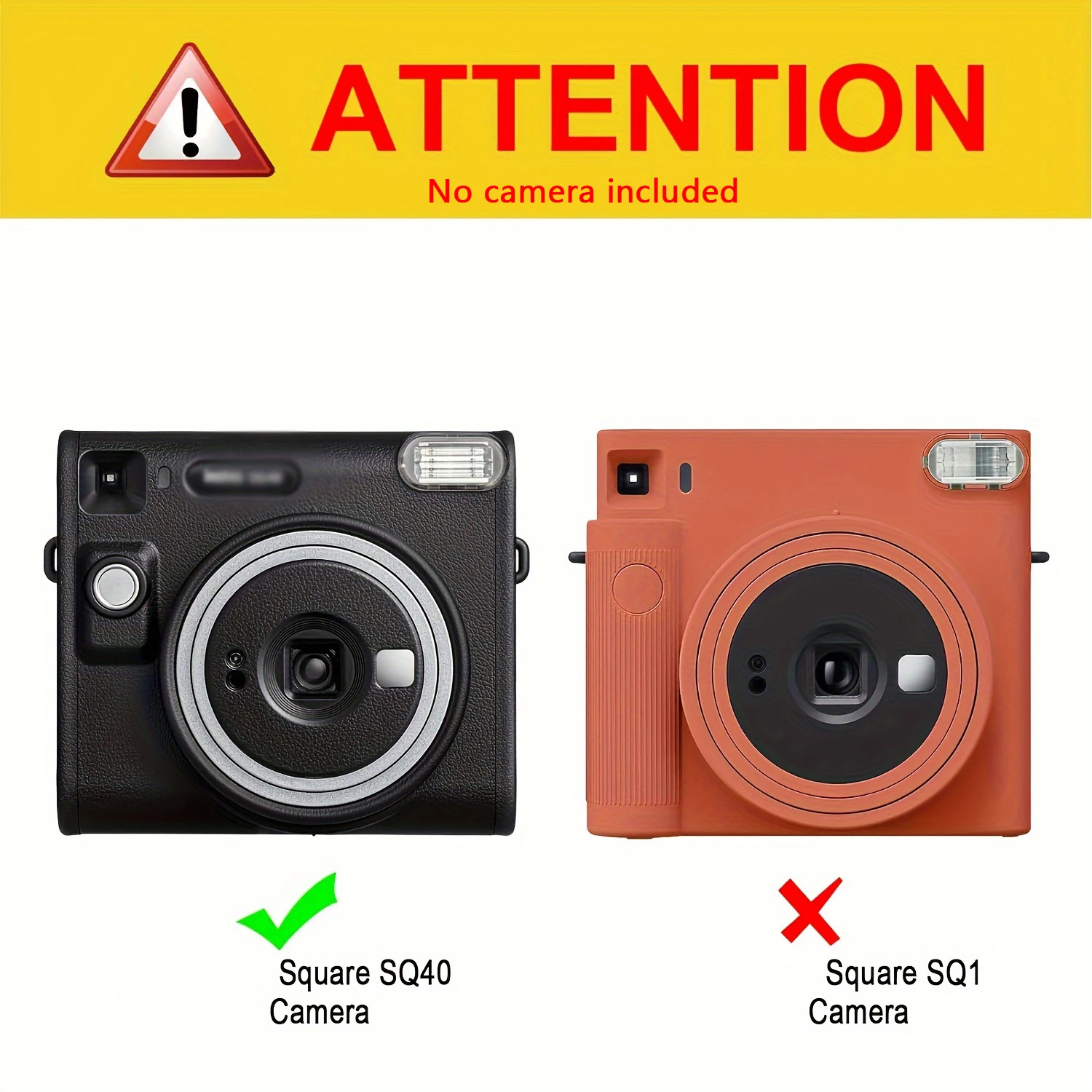 1pc for Fujifilm Instax Square SQ40 Instant Camera Case-Crystal Hard PVC Case with Adjustable and Removable Strap