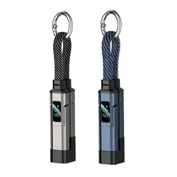 Compact 4 - in - 1 65W Keychain Charging Cable with Display (SET2)