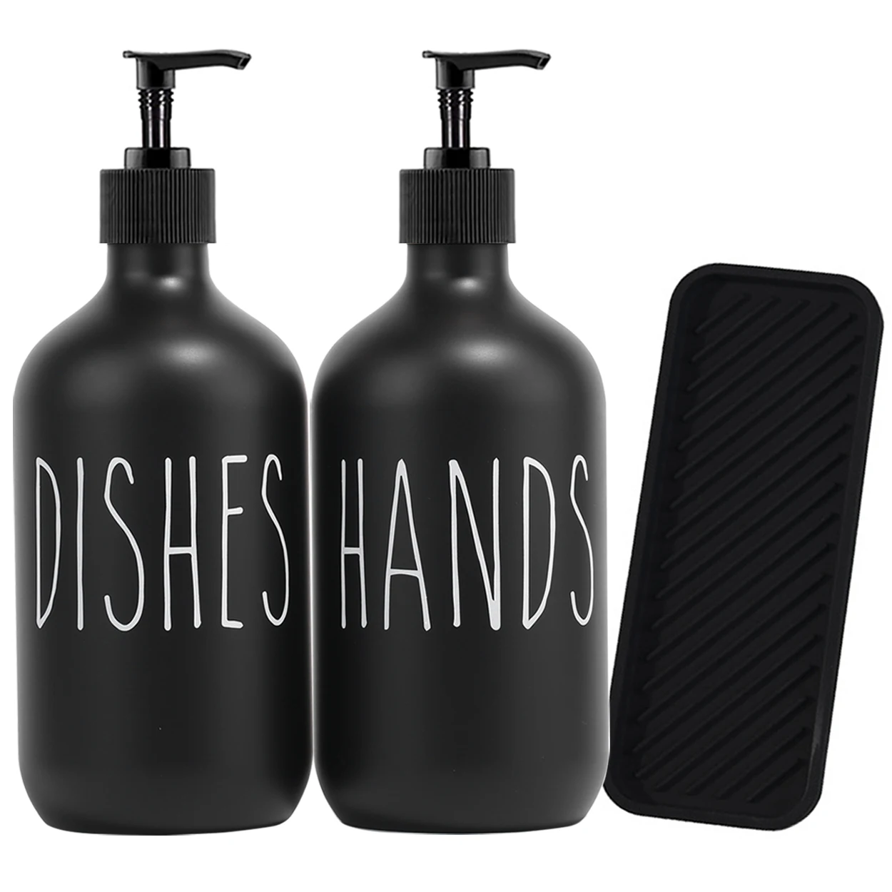 Description Picture 4 of item3Pack Black Dish Hands Soap Dispenser Bottle Kitchen Dishes Detergent Storage Bottle Refillable Soap Printing Container