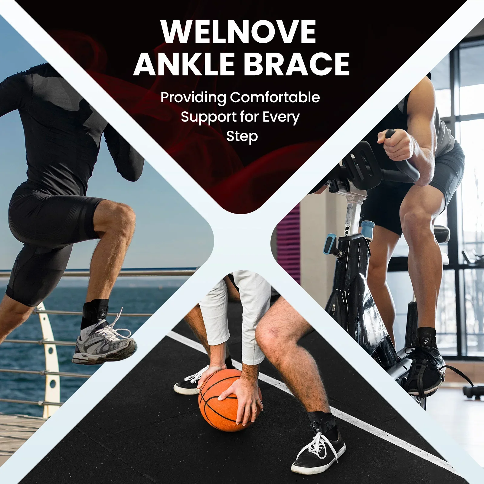 1PC Adjustable Knob Ankle Support Brace for Plantar Fasciitis and Tendonitis Semi-rigid Adjustable System Ankle protector sports