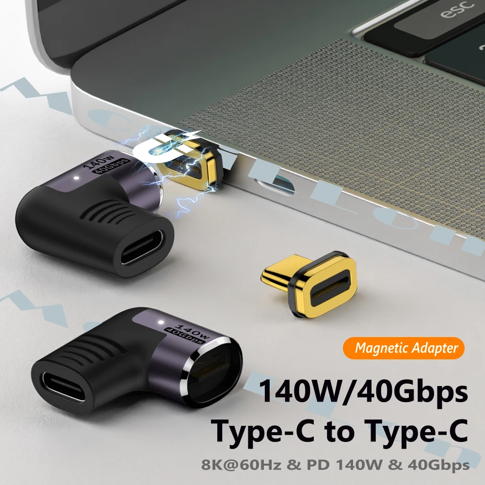 140W Magnetic USB 4.0 Type-C OTG Adapter 40Gbps Alloy Thunderbolt3 Fast Charging 8K@60HZ Vedio Converter For Macbook Phone Ipad otg adapter,usb to type c adapter,type c adapter,magnetic cable adapter,magnetic charging adapter