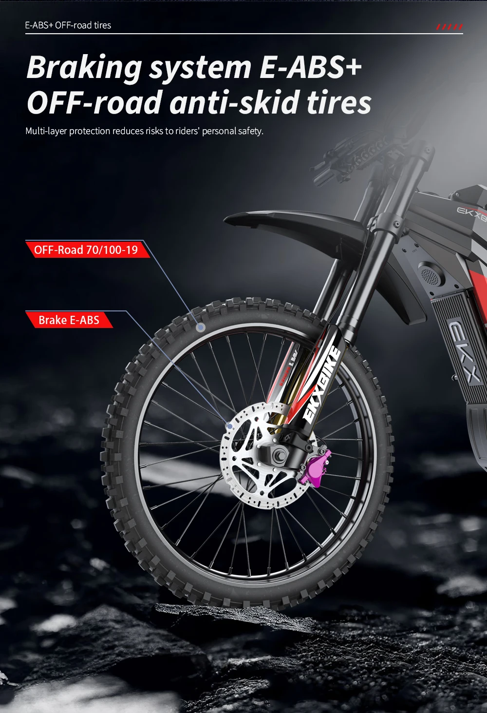 EKXBIKE M1 16800W Peak Electric Dirt Bike 72V/50Ah Electric Bike 85Miles Max Range 62Mph Max Speed Mountain Electric Motorcycle