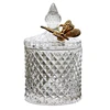 Glass Storage Jars Candy Jar Jewelry Storage Box Golden Butterfly Decorative Crystal Storage Jar with Lid Spice Organizer 5