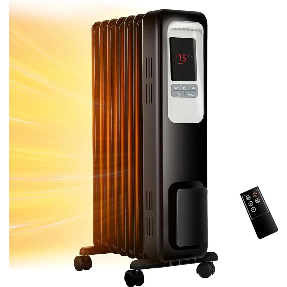 

Aikoper Oil Filled Radiator Heater, 1500W Electric Portable Space Heaters for Indoor Use with Remote