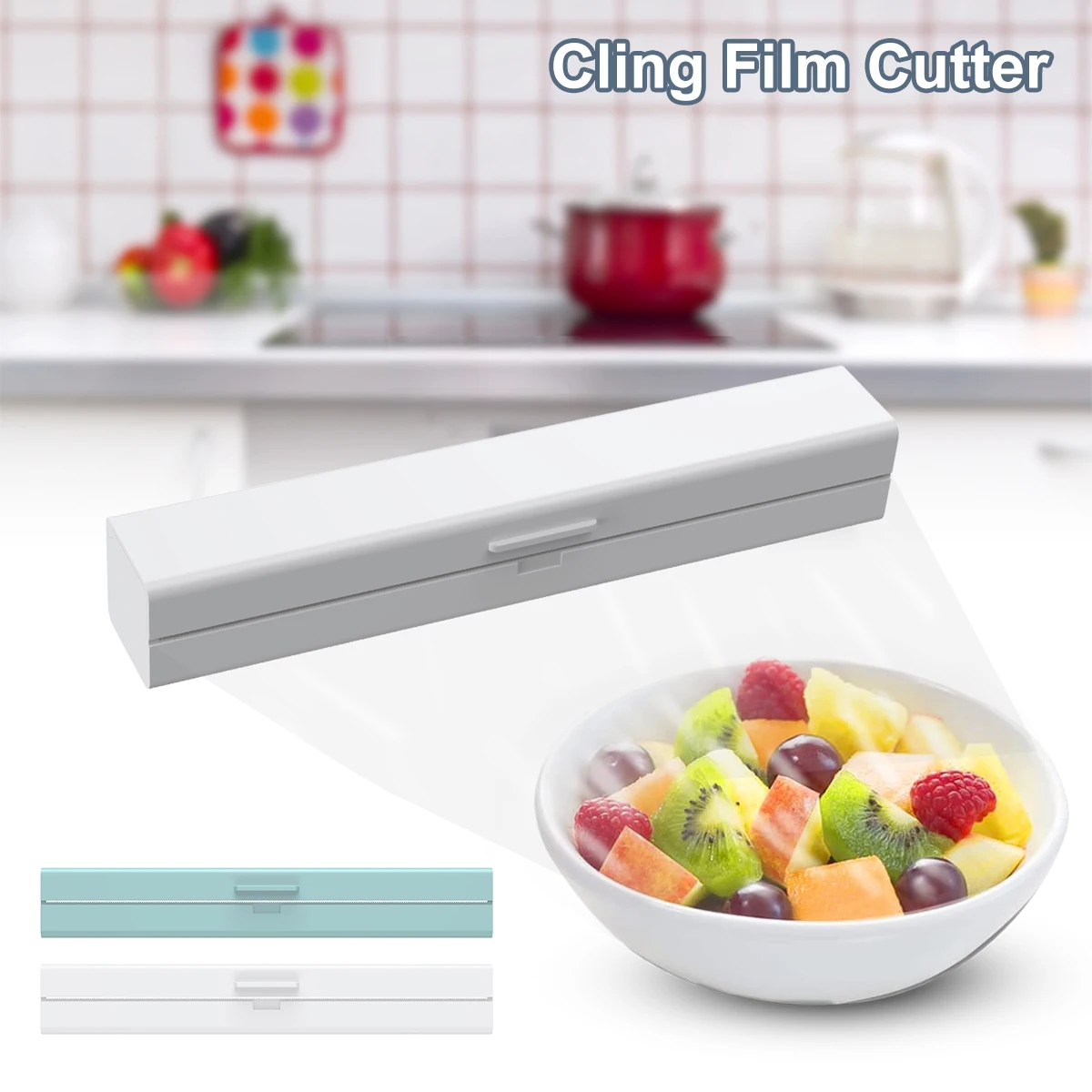 Food Film Dispenser 2 in 1 Magnetic Plastic Wrap Dispenser Cutter Storage Box Aluminum Foil Cutter Kitchen Accessories