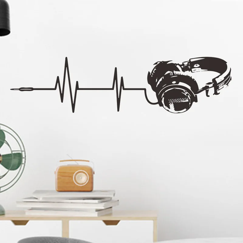 Audio Gaming Headphones 3D Vinyl Wall Stickers for Home Kids Bedroom Boy Game Room Gamer Zone Internet Cafe Decoration Art Mural