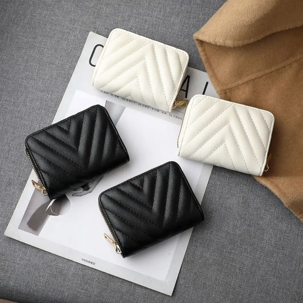 Mini Short Men Card Holder Wallets Zipper Coin Pocket Slim Magic Male Wallet PU Leather Credit Bank Card Case Ladies Purses