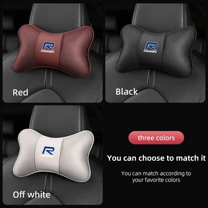 볼보 R디자인 XC90 V90 V60 XC60 V40 EC40 EX40 S80 S60 S90 V70용 차량용 헤드레스트 아이스 실크 목 베개 소프트 패드 1개
