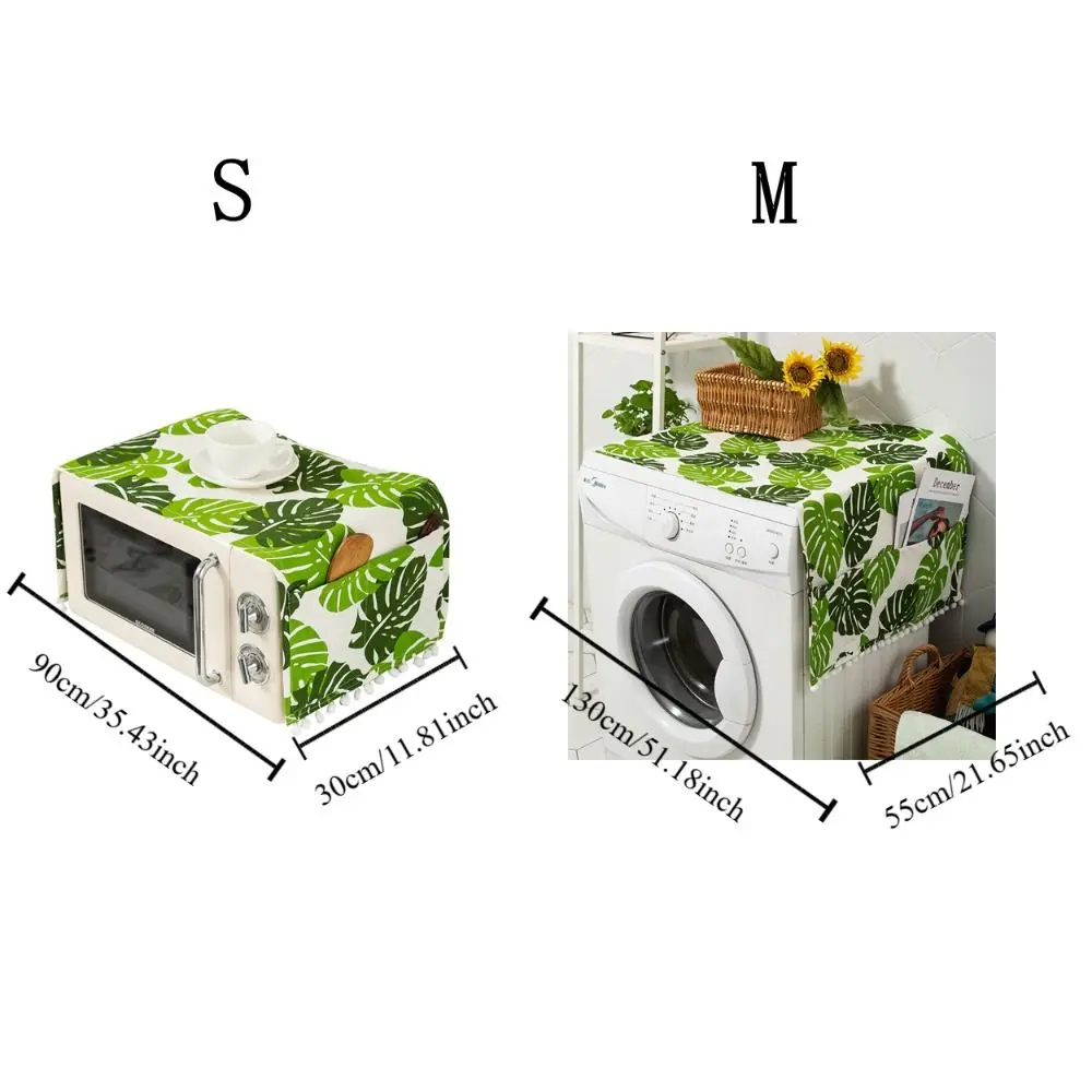 Nordic Microwave Dust Cover Green Leaf Tropical Plant Floral Oven Dust Cover Multi-functional Dustproof