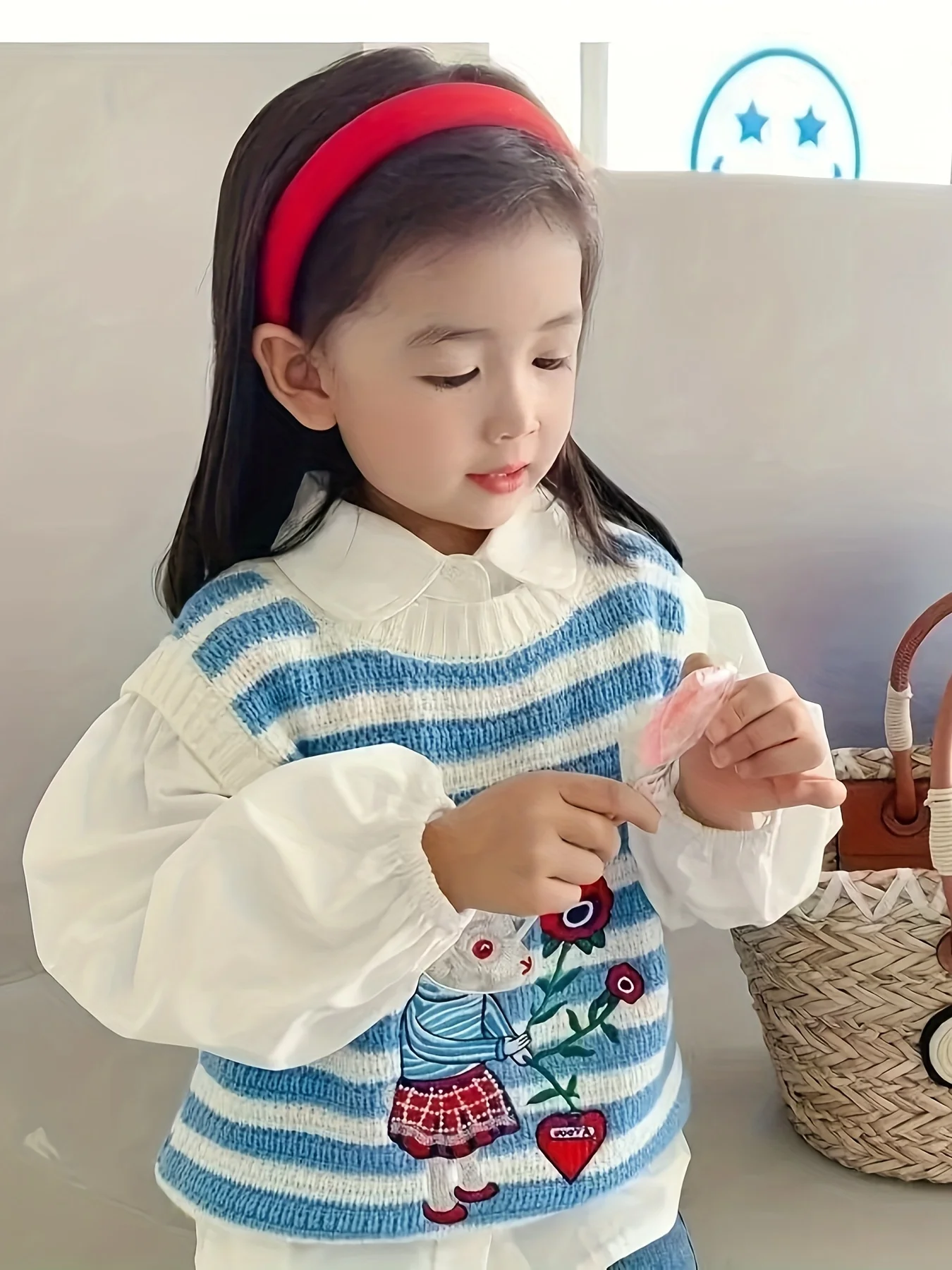 الفتيات محبوك سترة الخريف جديد Kidsren بلوزة بلا أ...