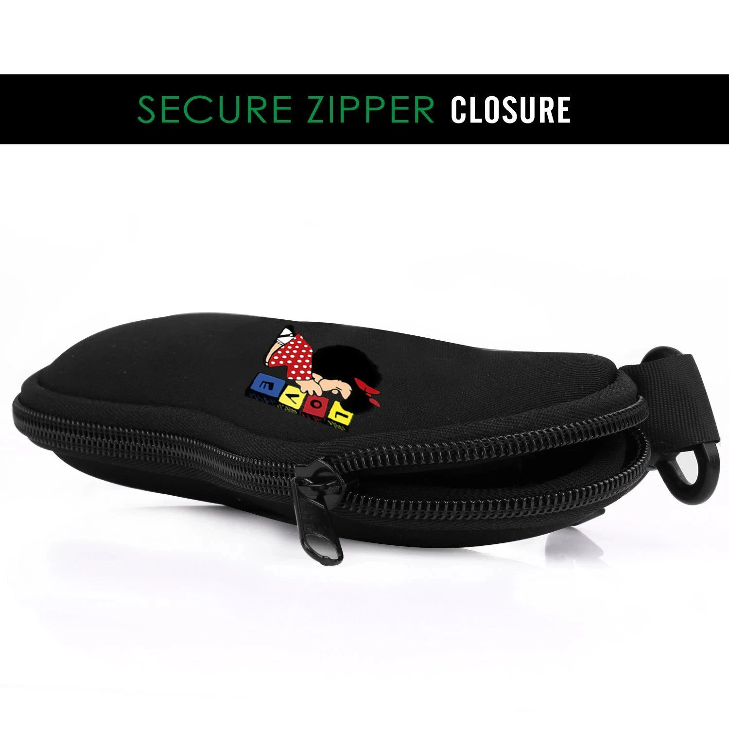 Neoprene Cartoon Character Print Glasses Case - Lightweight Zippered Eyewear Pouch