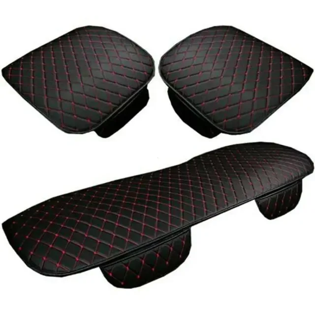 Leather Car Seat Covers Four Seasons Front/Rear Seat Protector Car Seat Cushion Pad Mat Auto Interior Accessories Universal 5