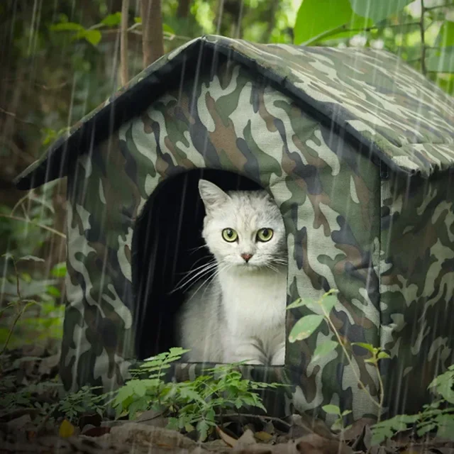Stray cat dog rescue waterproof and warm outdoor tent cat kennel kennel for small and medium-sized pets indoor and outdoor use 3