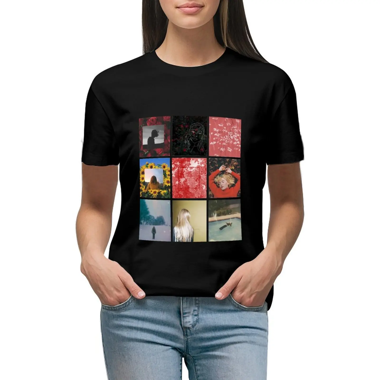 

Girl in Red T-Shirt vintage summer tops summer clothes sublime rock and roll t shirts for Women